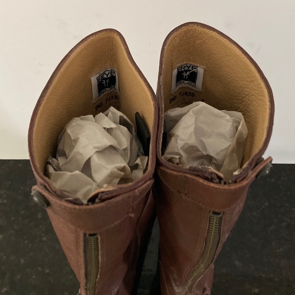 Frye Melissa Brown Leather Back Zip Riding Boots 76430/Size 8 1/2 B/WORN TWICE! - Picture 5 of 10